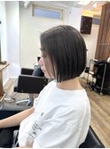 白髪ぼかしミニボブ×酸性ストレート