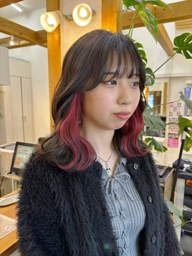 ギャラクシー ヘアードレッサーズ(galaxy hairdressers) イヤリングカラーレッドピンク