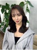 オリーブベージュ カーキベージュ 顔周りカット 前髪カット