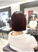 タッセルボブ ケアブリーチ ダブルカラー ボルドーカラー