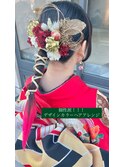 10代20代！個性派デザインカラーポニーテール成人式卒業式