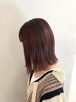 小森谷,黒髪,ボブルフ,ピンクカラー,小顔,ワンレンj54