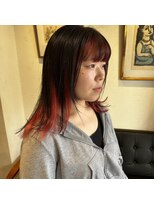 アルマヘアー(Alma hair by murasaki)&nbsp;◎ルビーインナーカラーのミディアムスタイル◎