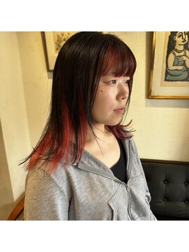 アルマヘアー(Alma hair by murasaki) ◎ルビーインナーカラーのミディアムスタイル◎