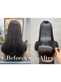 憧れのさらさらストレートに♪髪質に合わせた薬剤選定で髪のダメージを最小限に抑え、毛先まで潤う美髪に☆