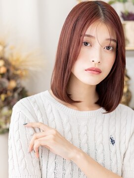 カバーヘア ブリス 大宮西口(COVER HAIR bliss) シンメトリーボルドーカラー切りっぱなしボブディc7大宮20代30代