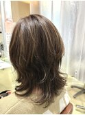 ロングウルフ　ゆる巻きカール仕上げ
