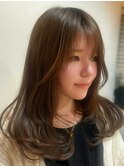 ロングレイヤーカット顔周りレイヤー韓国30代40代