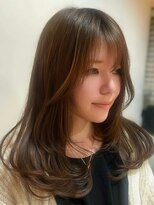 ジル ヘアアンドメイク 恵比寿(JILLE hair&make)&nbsp;ロングレイヤーカット顔周りレイヤー韓国30代40代