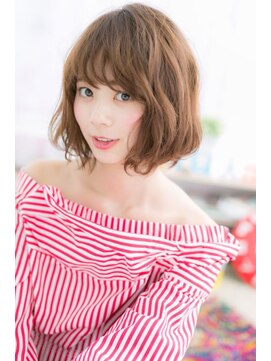 ミック ヘアアンドメイク アップ 駒込店(miq Hair&Make up) シースルーバングxフォギーベージュ♪くせ毛風耳かけロブ