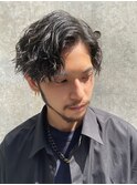 かき上げヘアスパイラルパーマ七三オールバックツーブロック2