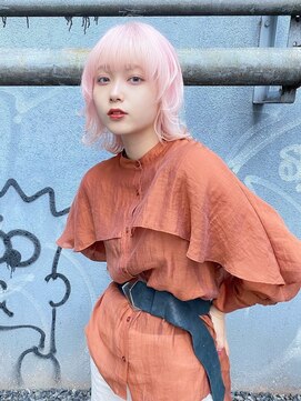 リアイス(Re:ICE) ミニウルフ/くすみブルー/流れるレイヤー/インナーハイライト