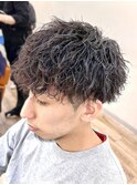 ツイストスパイラルパーマツイストパーマ刈り上げマッシュ波打ち