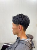 MEN’S HAIR アッシュブラック束感ショートカルマパーマ