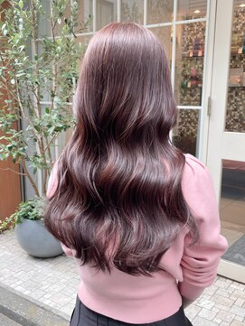 キャンバス バイ ネオリーブ 横浜西口(Canvas by neo.) ピンクレッドブラウン艶髪レイヤーロング韓国ヘア【横浜】