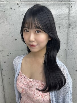 ビューブルー 亀戸錦糸町(VIEW BLUE) 美髪カールブルーブラック韓国レイヤーロングセミディ顔周り前髪