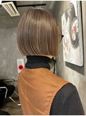 ハイライト バレイヤージュ ボブ レイヤーボブ 30代