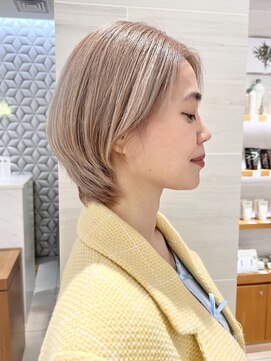 ピークアブー アヴェダ ギンザシックス(PEEK-A-BOO AVEDA GINZASIX) ハイトーンミルクティーベージュピンクベージュ透明感カラー