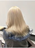 【毛先だけ推しカラー】*抜きっぱなし×水色*