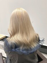 アレンヘアー 函館店(ALLEN hair) 【毛先だけ推しカラー】*抜きっぱなし×水色*