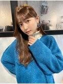 【色っぽ シースルーバング 透明感】 シルバーベージュカラー