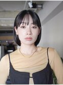 ◎韓国ヘアー顔周りレイヤーボブミディアムおくれ毛前髪万代新潟
