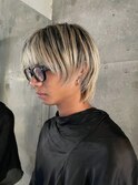 バレイヤージュ　シャドールーツ　マッシュウルフ
