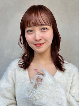 ガーデンヨコハマ(GARDEN YOKOHAMA) ゆるふわミディアム 小顔 バーガンディ レイヤーカット