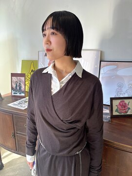 ヘアーアイストゥーレ(HAIR ICI TRE) ボブ外はねストレートパーマ縮毛矯正ぷつっとカット 担当桜桃