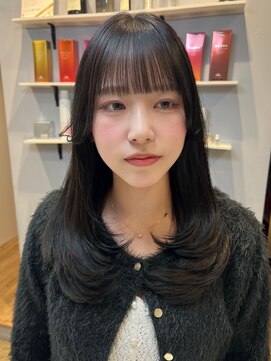 ベルベットヘア 千早店(Velvet hair) 大人かわいいレイヤー×艶ダークグレージュ【みつ】