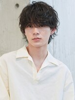 テン 心斎橋(tenn.)&nbsp;心斎橋シャドウパーマメンズマッシュウルフカット波巻きパーマ