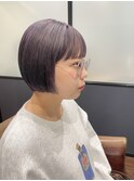 ラベンダーカラー×ミニボブ