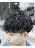 刈り上げマッシュ×ツイストスパイラルパーマ