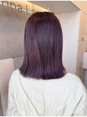 切りっぱなしカット　ピンクパープルカラー【野呂朱里】