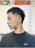 べリーショートダークアッシュニュアンスパーマ韓国マッシュ