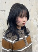 ロングウルフカット/韓国風ウルフヘア/顔周りレイヤーカット
