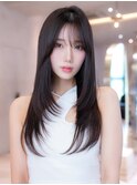チョコグレージュ/20代30代大人かわいい/ミディアムレイヤー