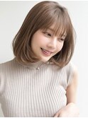 うるツヤレイヤーカット斜めバング前髪フェイスフレーミング