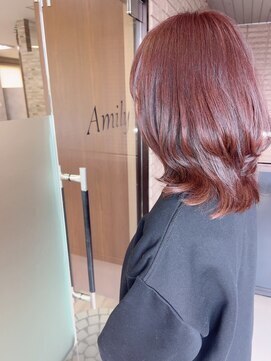 アミリー 成田東町店(Amily) カールストレート春カラービターショコラフェミニンカール