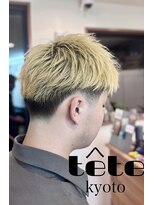 バーバーショップテト(barber shop tete)&nbsp;【金髪】テーパーフェードアップバング