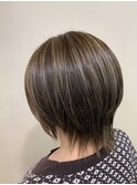 ハイライトカラー,グレージュ,ウルフ,白髪ぼかし【草加】