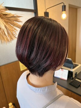 ティア ヘアデザイン(Theia hair design) ショートボブ×チェリーピンク