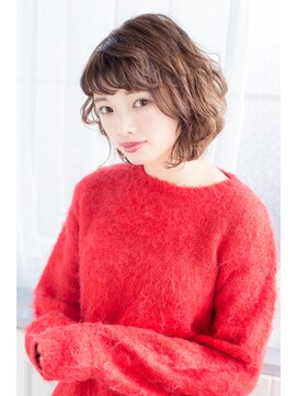 エイル(Ail) 抜け感ハイライト×外ハネボブ×デザインカラー×グレージュ