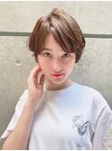 【佐藤健太郎】ハイライトミルクティーベージュ小顔ショートボブ