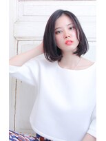 アモール 人形町店(amor)&nbsp;切りっぱなしのワンレングレージュボブ　ミディアム