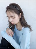 カチューシャアレンジ_ハイライトカラーオリーブカラー_47151