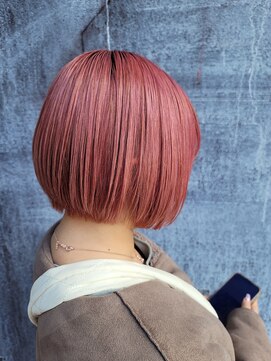 ビグディーサロン(BIGOUDI salon mukonosou) ピンクカラー×ショートボブ