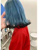 ケプカ(KEPKA)&nbsp;裾カラー Light blue x Black (ブリーチ１回)