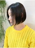 【mee.】ハセガワヒトシ　斜めバングシルキーベージュ