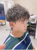 波巻きハイライトマッシュパーマウルフ